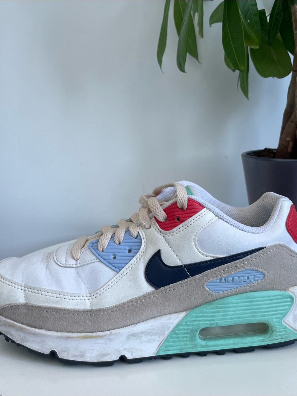 Women Size 8 Nike Air Max 90 Leather SE Patches Boy Size 6.5Y